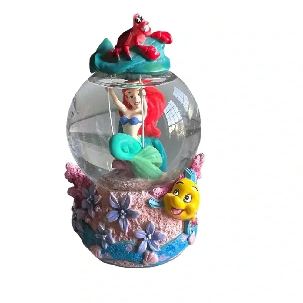 Disney Little Mermaid Ariel Swing Snowglobe Water Globe Glass Dome Figurine